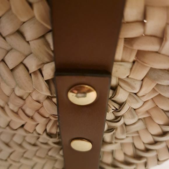 Frame Denim Bags Frame Straw Tote With Brown Leather Handles Poshmark